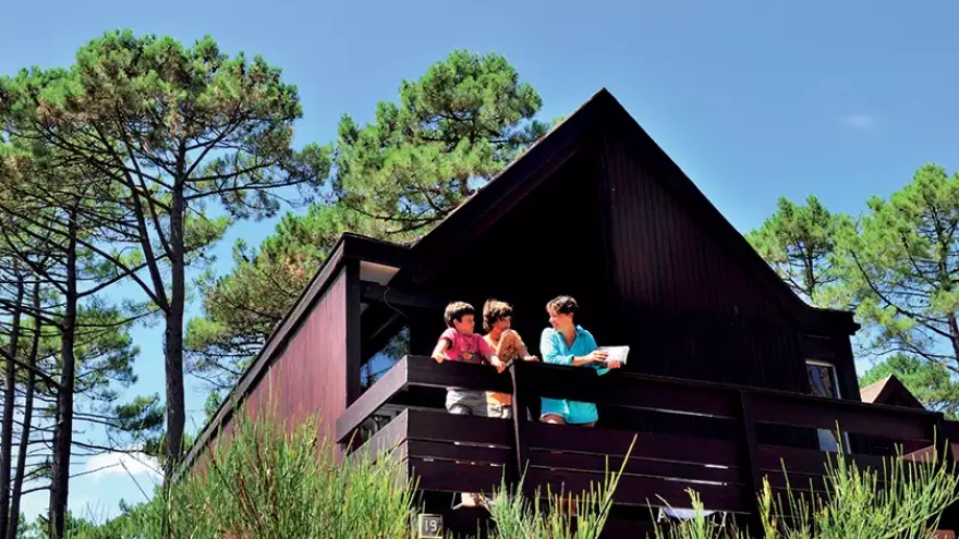 Balcon chalet Carcans Les Bruyères