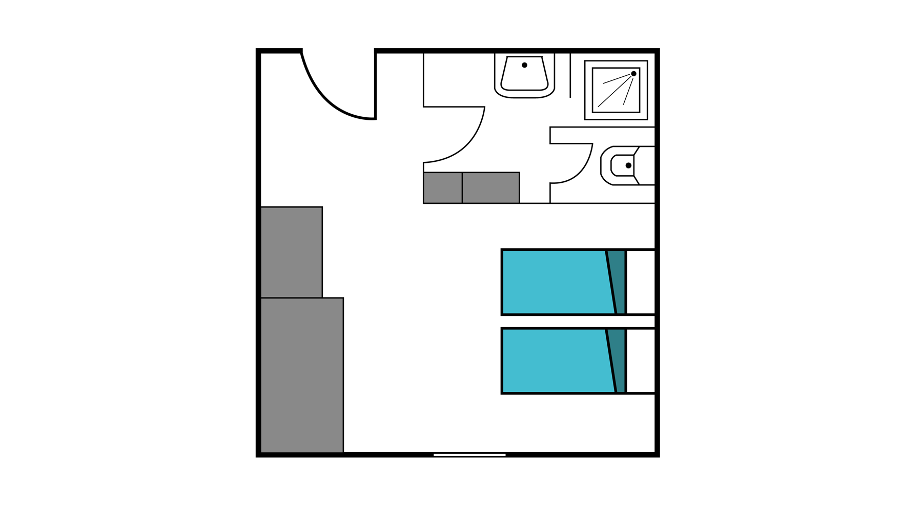 Plan  type chambre 2 personnes à Céreste